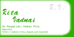 rita vadnai business card